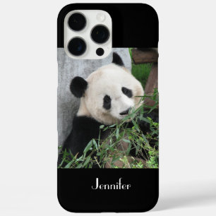 Cute Giant Panda, Name, Black iPhone 16 Pro Max Case