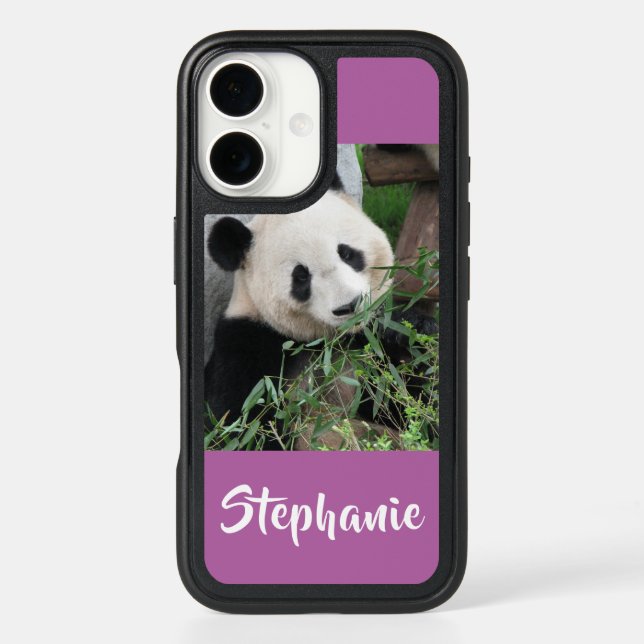 Cute Giant Panda Orchid Purple Otterbox iPhone Case (Back)