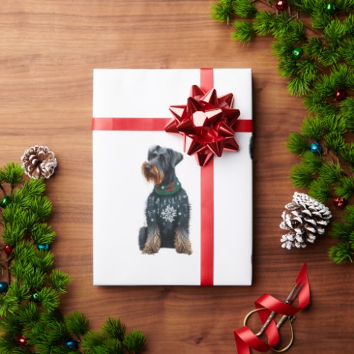 Cute Giant Schnauzer in a Christmas Sweater Wrapping Paper