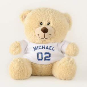Cute Gift Custom Name Jersey Number Soft Sports Teddy Bear