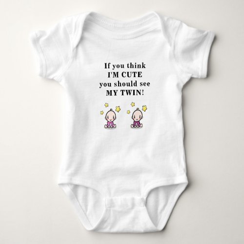 Cute gift for baby twins bodysuit for twin girls