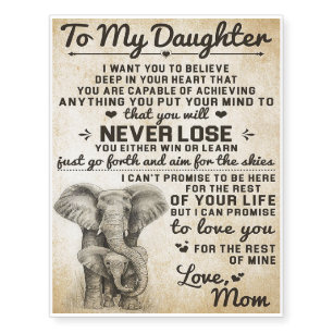 Cute Gift for Daughter, To My Daugjter Letter Temporary Tattoos