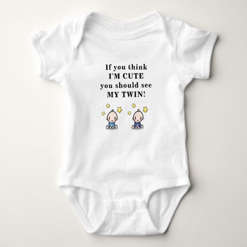 Cute gift for twins bodysuit for twin baby boys