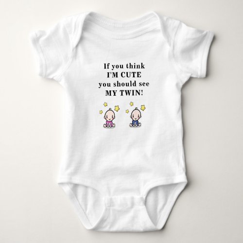 Cute gift for twins bodysuit for twin girl  boy