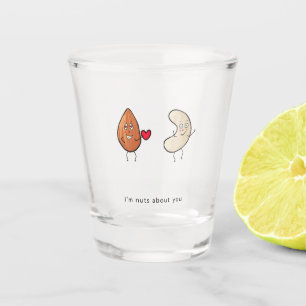 Cute gift, Nuts about you, funny, nuts  Shot Glass