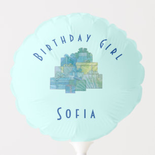 Cute Gifts for Birthday Girl Blue Green Balloon