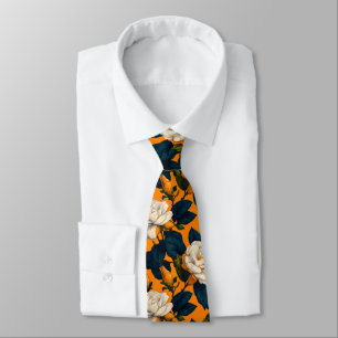 Cute Gifts For Dad Gardenias Floral Neck Tie