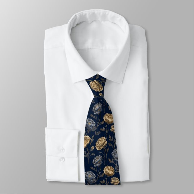 Cute Gifts For Dad Ranunculus Flower Neck Tie (Tied)