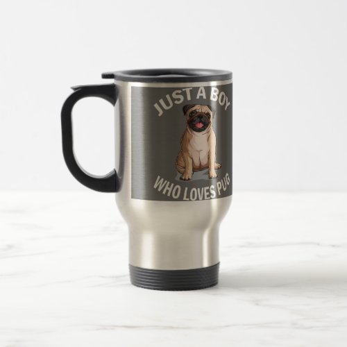 Cute Gifts for Dog Lovers with Pug Travel Mug