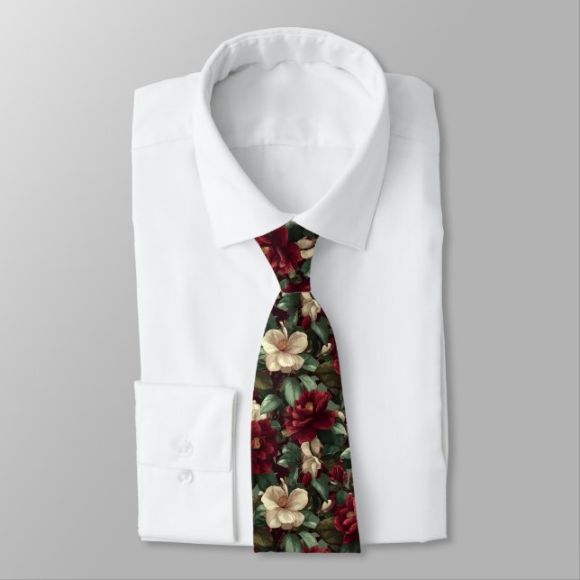 Cute Gifts For Father Gardenias Neck Tie (Tied)