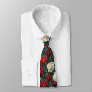 Cute Gifts For Guys Peonies Floral Neck Tie