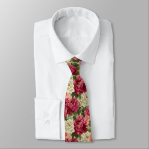 Cute Gifts For Men Peonies Neck Tie