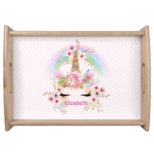 Cute Gifts Granddaughter Daughter UNICORN NAMED Serving Tray
