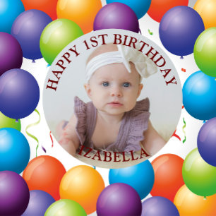 Cute Gifts Happy 1st birthday  Button