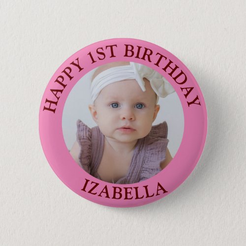 Cute Gifts Happy 1st birthday  Button