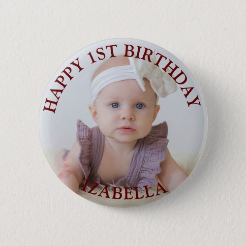 Cute Gifts Happy 1st birthday  Button