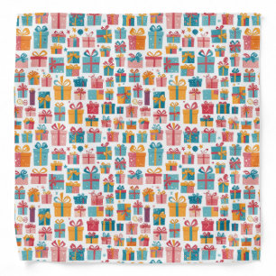 Cute Gifts in Bags and Boxes with Ribbons Pattern Bandana