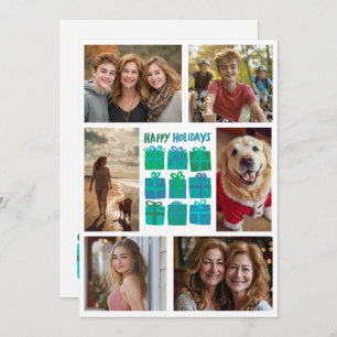 Cute Gifts Presents Hand-Drawn CUSTOM 6 PHOTO Holiday Card