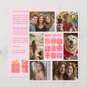 Cute Gifts Presents Hand-Drawn CUSTOM 6 PHOTO Holiday Card