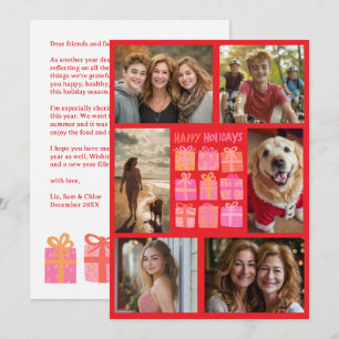 Cute Gifts Presents Hand-Drawn CUSTOM 6 PHOTO  Holiday Card
