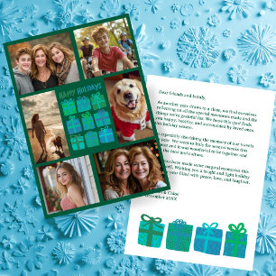 Cute Gifts Presents Hand-Drawn CUSTOM 6 PHOTO Holiday Card