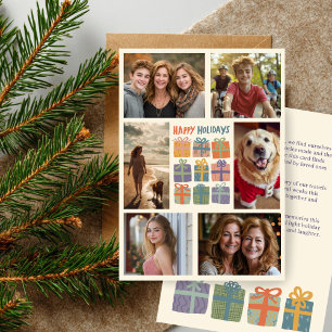 Cute Gifts Presents Hand-Drawn CUSTOM 6 PHOTO Holiday Card