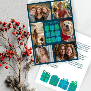 Cute Gifts Presents Hand-Drawn CUSTOM 6 PHOTO Holiday Card