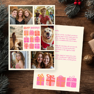 Cute Gifts Presents Hand-Drawn CUSTOM 6 PHOTO Holiday Card