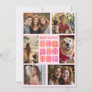 Cute Gifts Presents Hand-Drawn CUSTOM 6 PHOTO  Holiday Card
