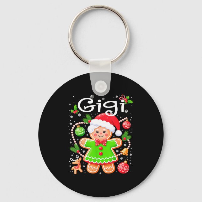 Cute Gigi Gingerbread Family Matching Christmas Co Keychain (Front)