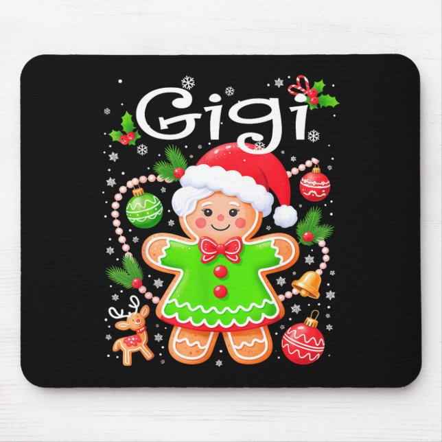 Cute Gigi Gingerbread Family Matching Christmas Co Mouse Pad (Front)