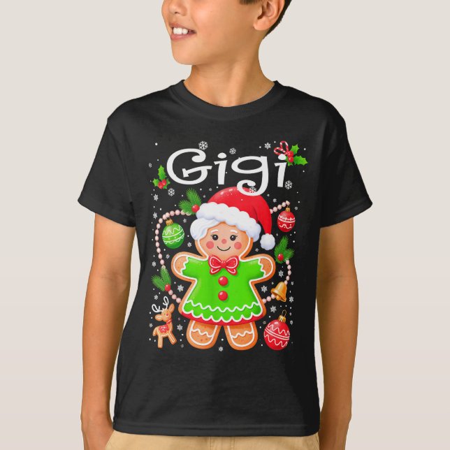 Cute Gigi Gingerbread Family Matching Christmas Co T-Shirt (Front)