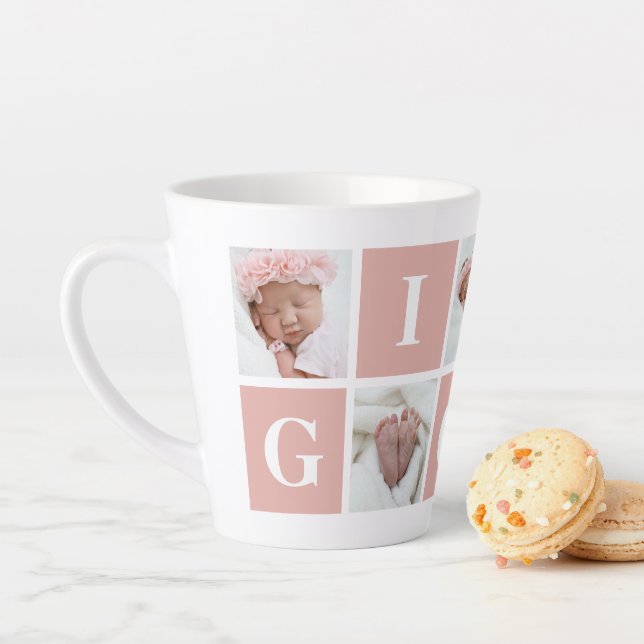 Cute Gigi Grandmother 5 Photo Collage Latte Mug (In Situ)