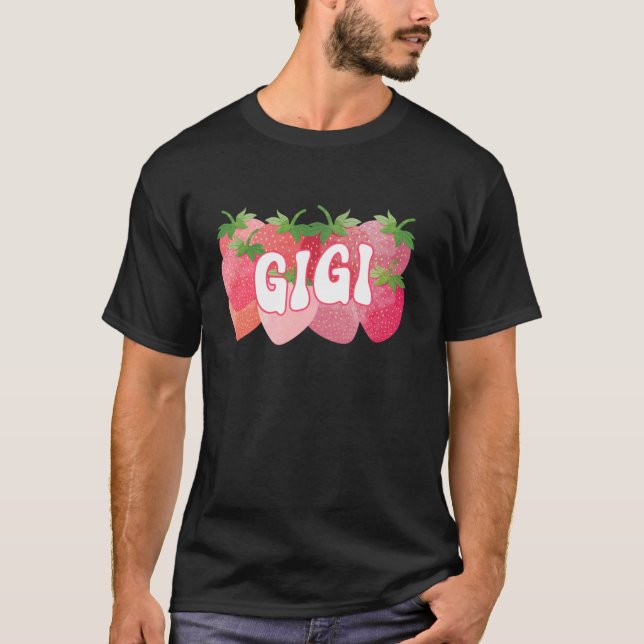 Cute Gigi Strawberry Lover Mom Mommy Happy Mothers T-Shirt (Front)