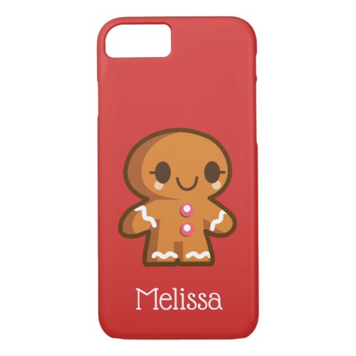 Cute Gingberbread Girl with Eyelashes iPhone 87 Case