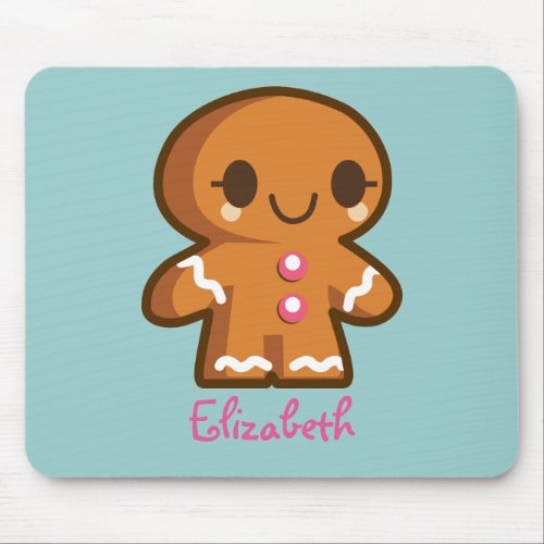 Cute Gingberbread Man Personalized Mouse Pad