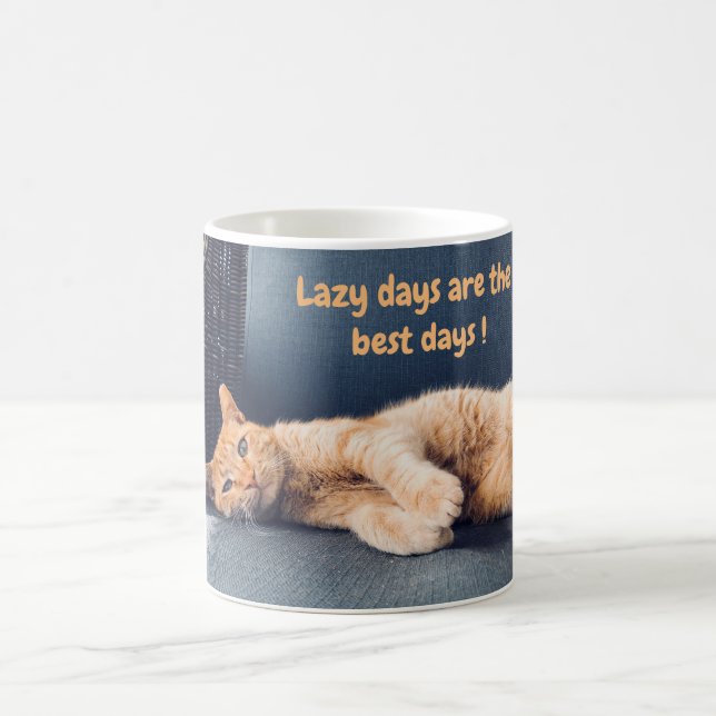 Cute ginger cat coffee mug (Center)