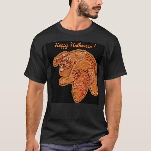  Cute Ginger Cat Hoppy Halloween T_Shirt