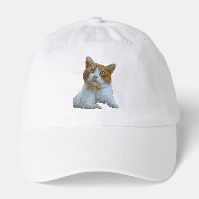 Cute Ginger Cat Illustration Trucker Hat (Front)
