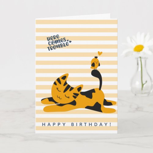 Cute Ginger Cat _ Kids Birthday Card