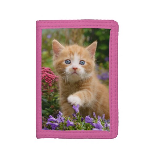 Cute Ginger Cat Kitten Face Baby Pet Animal Photo Tri_fold Wallet