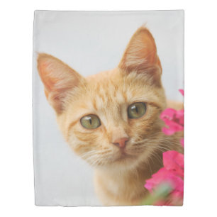 Cute Ginger Cat Kitten Portrait on Duvet Bedding Cover