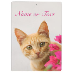 Cute Ginger Cat Kitten Watching You - Personalized Clipboard