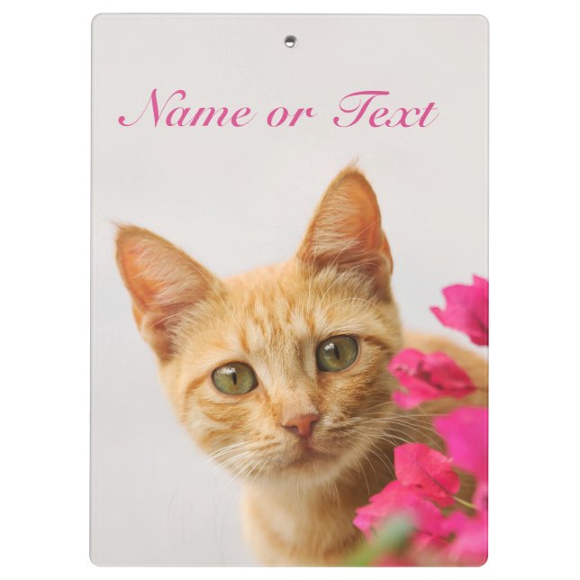 Cute Ginger Cat Kitten Watching You - Personalized Clipboard (Back)
