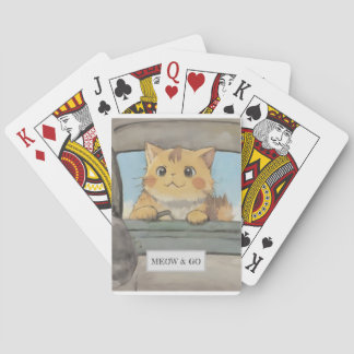 Cute Ginger Cat Meow and Go Card Game Gift