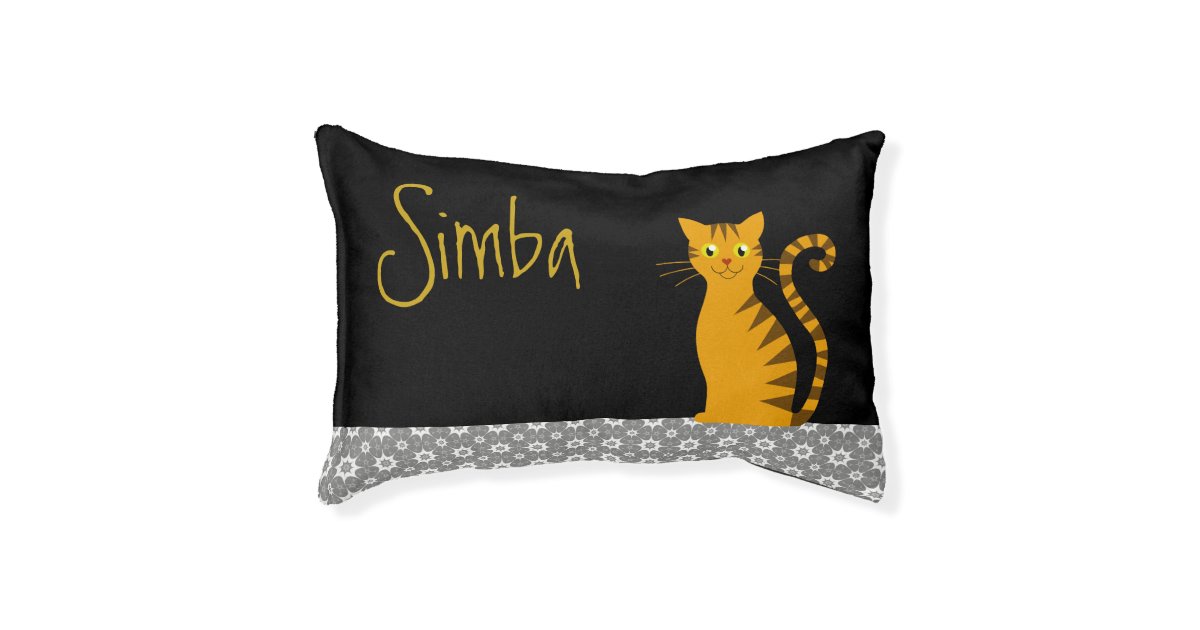 Cute Ginger Cat Name In Black Pet Bed Zazzle Com