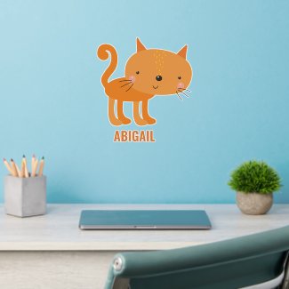  Cute Ginger Cat - Nursery or Kids Bedroom Wall Decal