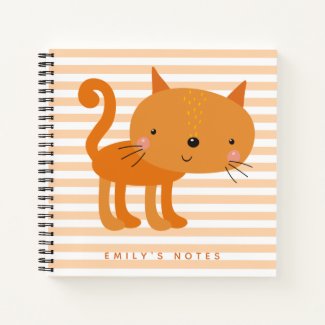 Cute Ginger Cat - Orange Striped Kids' Notebook
