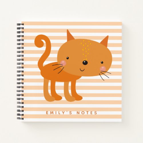 Cute Ginger Cat _ Orange Striped Kids Notebook