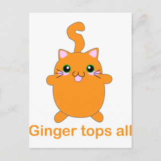 cute ginger cat postcard